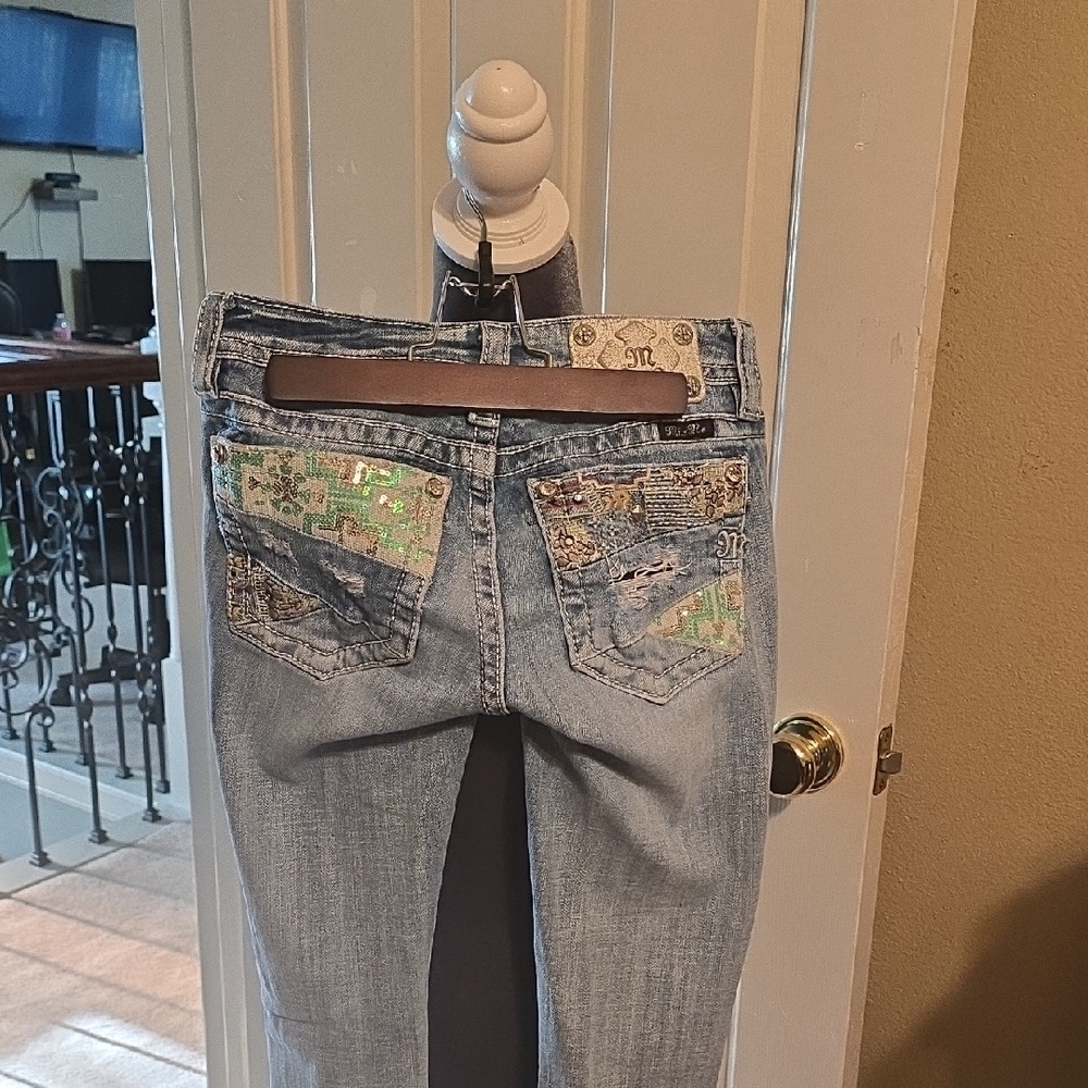 Distressed MISS ME SKINNY Blue Jeans - Picture 2 of 4